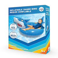 Danaplay Inflatable Shark Ring-Shark-Inspired Design: Fun, fierce shark design adds excitement to pool time and water play