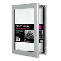 Seco Locking Poster Case, 24" x 36", Silver-A lockable indoor or outdoor waterproof case to display posters, pictures, and notices - can be used indoors and outdoors