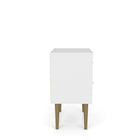 Manhattan Comfort Liberty 2.0 Nightstand, White and 3D Brown (204AMC67)-Each Drawer can hold 22 Lbs., and Base top can hold 33 Lbs.