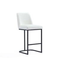 Manhattan Comfort Serena 17.71" Modern Leatherette Upholstered Counter Stool - White-Modern Counter Stool with Backrest Perfect for Bar and Kitchen Use