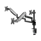 Uplite Triple Monitor Mount Arm Pole Height Adjustable Stand for Three Screens 17" - 27"-Full Articulation - Adjustable arm offers 70 degree tilt, 90 degree swivel, 360 degree rotation