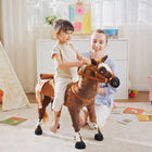Qaba Standing Ride-On Horse - Brown-Filling with PP cotton for comfort