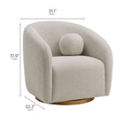 Modway Holland Swivel Chenille Fabric Armchair - Dove Grey-OEKO-TEX  STANDARD 100 Certified Upholstery