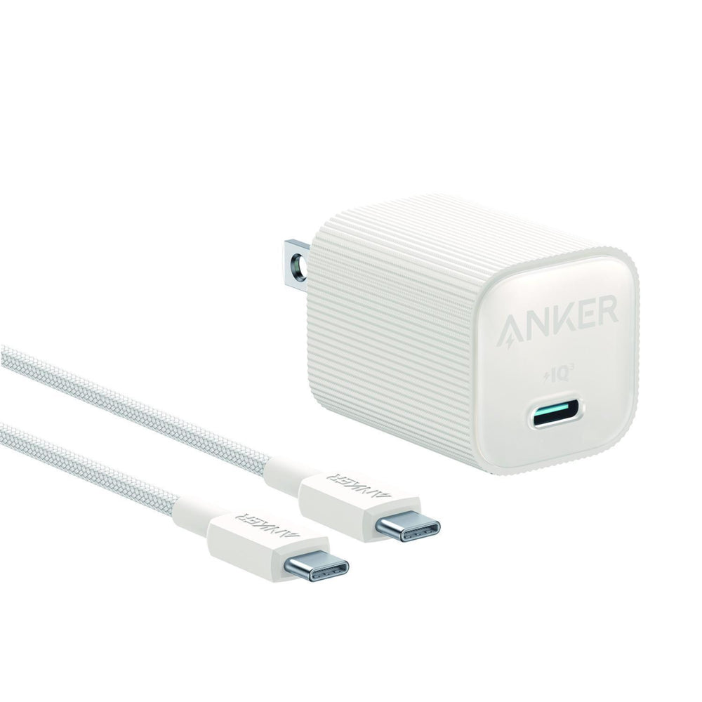 Anker Nano 30W USB-C Wall Charger - 3' Braided Cable - White