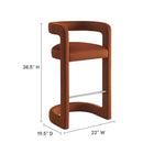 Modway Winslow Performance Velvet Bar Stool - Rust-Performance Velvet Fabric