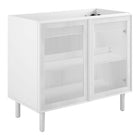 Modway Calla 36" Perforated Metal Bathroom Vanity Cabinet - White-Perforated Metal Doors