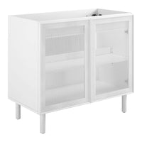Modway Calla 36" Perforated Metal Bathroom Vanity Cabinet - White-Perforated Metal Doors