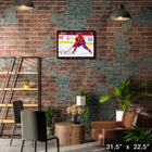 Cole Caufield Montreal Canadiens Passing Puck - Framed Canvas - 31" x 22"-Officially licensed by the NHL and NHLPA
