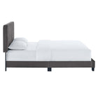 Modway Celine Channel Tufted Performance Velvet Queen Platform Bed - Grey-Performance Velvet Upholstery