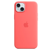 Apple Silicone Case with MagSafe for iPhone 15 Plus - Guava-Model Compatibility: Apple iPhone 15 Plus