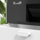 PawHut Cat Litter Box with Lid, Removable Tray, Scoop and Filter - Light Grey-A mat in front catches litter before it gets on the floor 