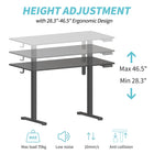 ShoppingAll Height Adjustable Electric Standing Desk with Splice 48 x 24 Inch Tabletop Board - Black-3 programmable memory preset keys so you can easily switch between different height settings. The digital LCD panel displays your current height placement.		