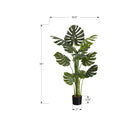 Monarch Specialties 55" Artificial Indoor Monstera Tree - Floor - Black Pot-This easy-care, potted faux floor plant is made from the highest quality materials and requires no maintenance or watering, for a sustainable, environmentally friendly decorative accent that will last a lifetime
