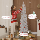 HOMCOM 6 ft Prelit Christmas Tree, DIY Synchronized LED Lights - White ...