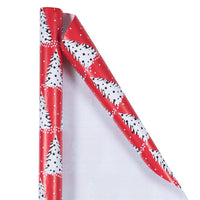 JAM Paper Christmas Wrapping Paper - 30" x 25' - Painted Christmas Trees -Design: Painted Christmas Trees, Size: 25 Sq Ft