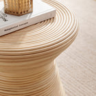 Modway Tavi Hourglass Natural Rattan Round Side Table - Natural-Fully Assembled