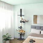 PawHut 8.5' Cat Climbing Tree 5-Tier Activity Center - Dark Grey-Scratching post to save your furniture and home from damage 