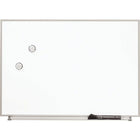Quartet Matrix Magnetic Dry-Erase Board, Aluminum Frame, 34" x 23"-Thin-profile modular whiteboard with magnetic surface doubles as bulletin board.