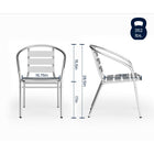 Flash Furniture 27.5" Square Aluminum Indoor-Outdoor Table Set with 4 Slat Back Chairs-Designed for Commercial and Residential Use