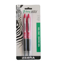 Zebra Z-Grip Max Gel Pens Retractable – 0.7mm – Red – 2 Pack-These pens feature wide barrels and soft rubber grips, for added writing comfort