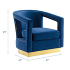 Modway Frolick Performance Velvet Armchair - Navy-Stain Resistant Fabric