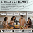 Granitestone Big Boss 16 qt Extra Large Glass Air Fryer with 3 Cooking Sections and Stainless Steel Racks - Black-8