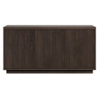 Hudson&Canal Hanson Rectangular Fluted TV Stand for TV's up to 55" - Alder Brown-Features three swing-out doors and an adjustable center shelf