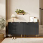 HOMCOM 31.5" L Sideboard Buffet Cabinet - Black-Anti-tipping design enhances safety by preventing falls