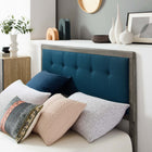 Modway Willow Wood Queen Platform Bed with Angular Frame - Grey Azure-Assembly Required