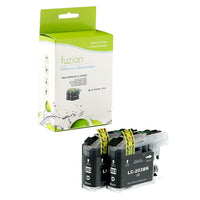 fuzion Brother LC-203BK (LC203BK) Compatible Inkjet Cartridges - High Yield - Black - 2 Pack-Ink Colour: Black
