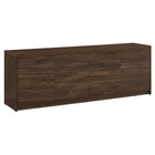 Hudson&Canal Desmond TV Stand for TV's up to 78" - Dark Oak-Features four doors with enclosed cabinets and 4 shelves for ample storage