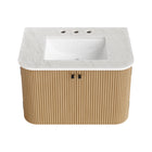 Modway Zia 30" Wall-Mount Bathroom Vanity with Marble Sink - Natural-Fixtures Not Included