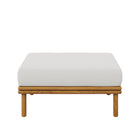Modway Wren Outdoor Patio Teak Wood Ottoman - Natural/Sail-7