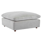 Modway Commix Down Filled Overstuffed Performance Velvet Ottoman - Light Grey-Contemporary Modern Ottoman