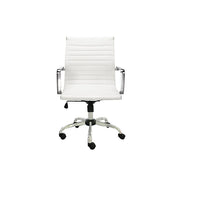 Plata Import Toni Low Back Office Chair, White (LS-3011-WHITE)-Polyurethane Coating
