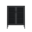Manhattan Comfort Amelia 31.5" Modern Accent Cabinet - Black-Modern Metal Accent Cabinet Perfect for Storage and Organization