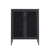 Manhattan Comfort Amelia 31.5" Modern Accent Cabinet - Black-Modern Metal Accent Cabinet Perfect for Storage and Organization