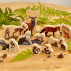 Yellow Door Woodland Animal Families Wooden Characters 12-Piece Set-Maximum height 142mm. Safe for children aged 18m+.