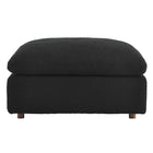 Modway Commix Down Filled Overstuffed Boucle Fabric Ottoman - Black-Assembly Required