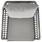 Manhattan Comfort Cannes Modern Patio 2-Person Seating Group 3-Piece Set with End Table - Grey-Frame Made of Steel Wrapped in PVC Rattan Perfect for Outdoor Weather