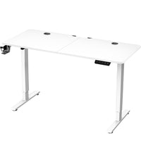 MotionGrey Ergo2 Adjustable Electric Standing Desk with Memory Settings - 55" x 24" - White Top - White Frame-Affordable Pricing - This standing desk is competitively priced to provide an accessible solution for everyday workspaces, while maintaining high standards of quality, durability, and modern technology