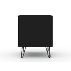 Manhattan Comfort Rockefeller 20.08" Mid-Century Modern 2-Drawer Nightstand - Black-30 Day Limited Manufacturer's Warranty