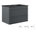 Modway Render 30" Wall-Mount Bathroom Vanity - Grey/Black-Wall-Mount Design