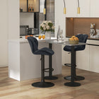 HOMCOM Adjustable Counter Height Fabric Bar Stools - Black - 2 Pack-Seat height is adjustable, swivel seat ensures free rotation 
