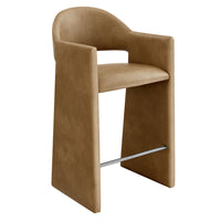 Modway Talia 41" Vegan Leather Bar Stool - Toast-Premium Vegan Leather Upholstery