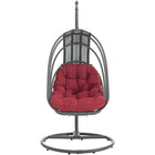 Modway Whisk Outdoor Patio Swing Chair Without Stand - Red-Sturdy Powder-Coated Steel Frame
