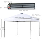Outsunny 10 ft W x 10 ft L Pop Up Canopy Tent with Airy Top Vent and Bag - White-Pop-up design for fast setup