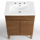 Modway Render 24" Bathroom Vanity - Walnut/White-Integrated Countertop