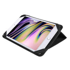 Basic Tech Universal Folio Case for 7" - 8" Tablets - Charcoal-Smooth vegan leather