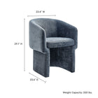 Modway Verity Barrel Back Chenille Dining Armchair - Slate Blue-Dense Foam Padding
